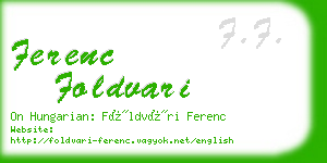 ferenc foldvari business card